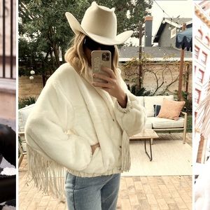 Cooper White Faux Fur Fringe Jacket